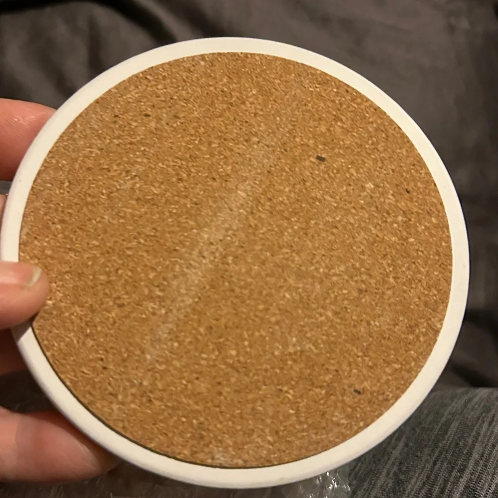 Marble Coaster Set with Gold Holder